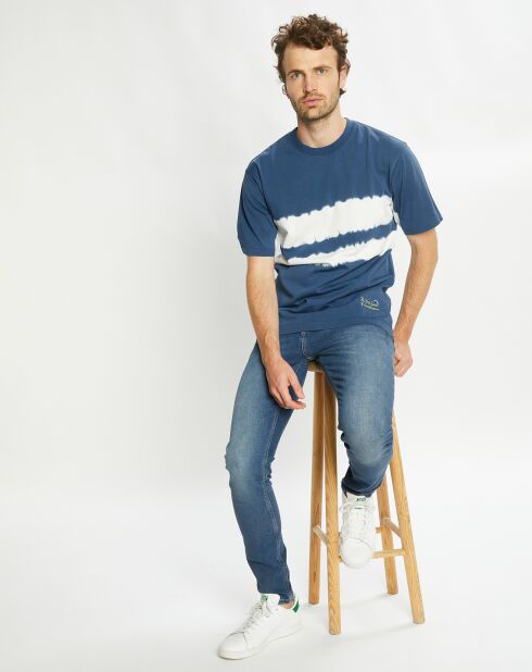 T-Shirt Ample 100% Coton Bio Tie & Dye bleu